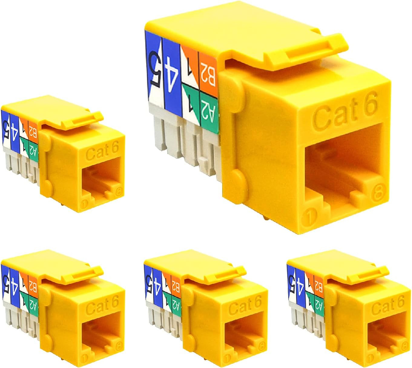 Cat.6 RJ45 110 Type Keystone Jack (10-Pack, Green)