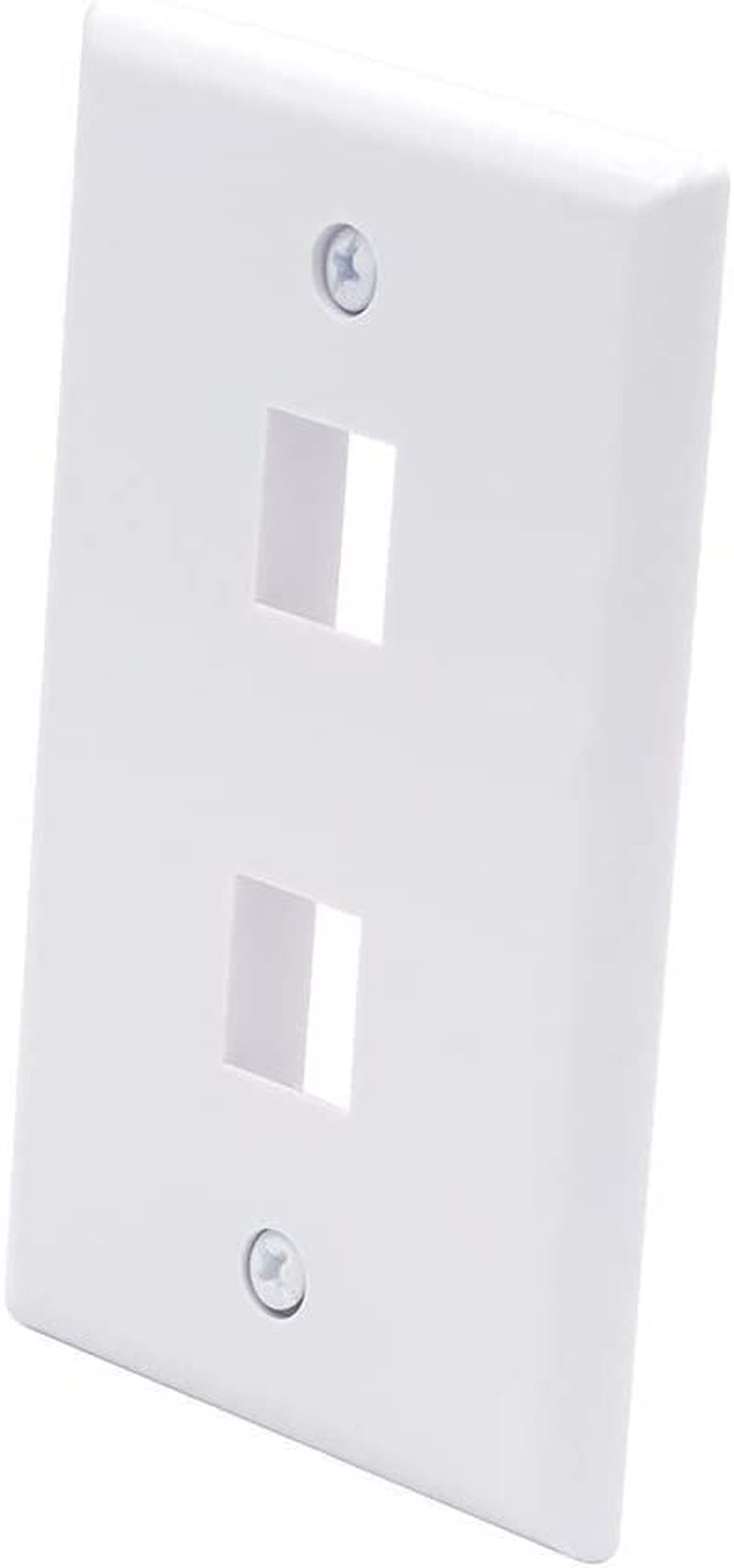 2 Port Keystone Wall Plate UL Listed (10-Pack), Single Gang Wall Plates for RJ45 Keystone Jack and Modular Inserts, White