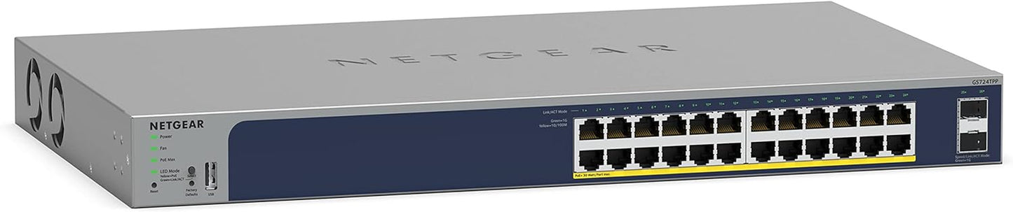 10-Port Poe Gigabit Ethernet Smart Switch (GS110TP) - Managed, with 8 X Poe+ @ 55W, 2 X 1G SFP, Optional Insight Cloud Management, Desktop or Wall Mount, and Limited Lifetime Protection