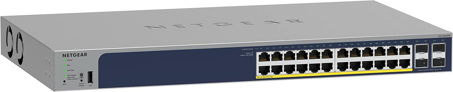 10-Port Poe Gigabit Ethernet Smart Switch (GS110TP) - Managed, with 8 X Poe+ @ 55W, 2 X 1G SFP, Optional Insight Cloud Management, Desktop or Wall Mount, and Limited Lifetime Protection