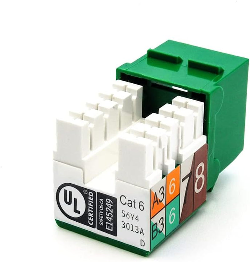 Cat.6 RJ45 110 Type Keystone Jack (10-Pack, Green)