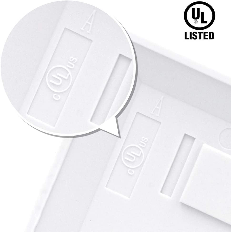 2 Port Keystone Wall Plate UL Listed (10-Pack), Single Gang Wall Plates for RJ45 Keystone Jack and Modular Inserts, White