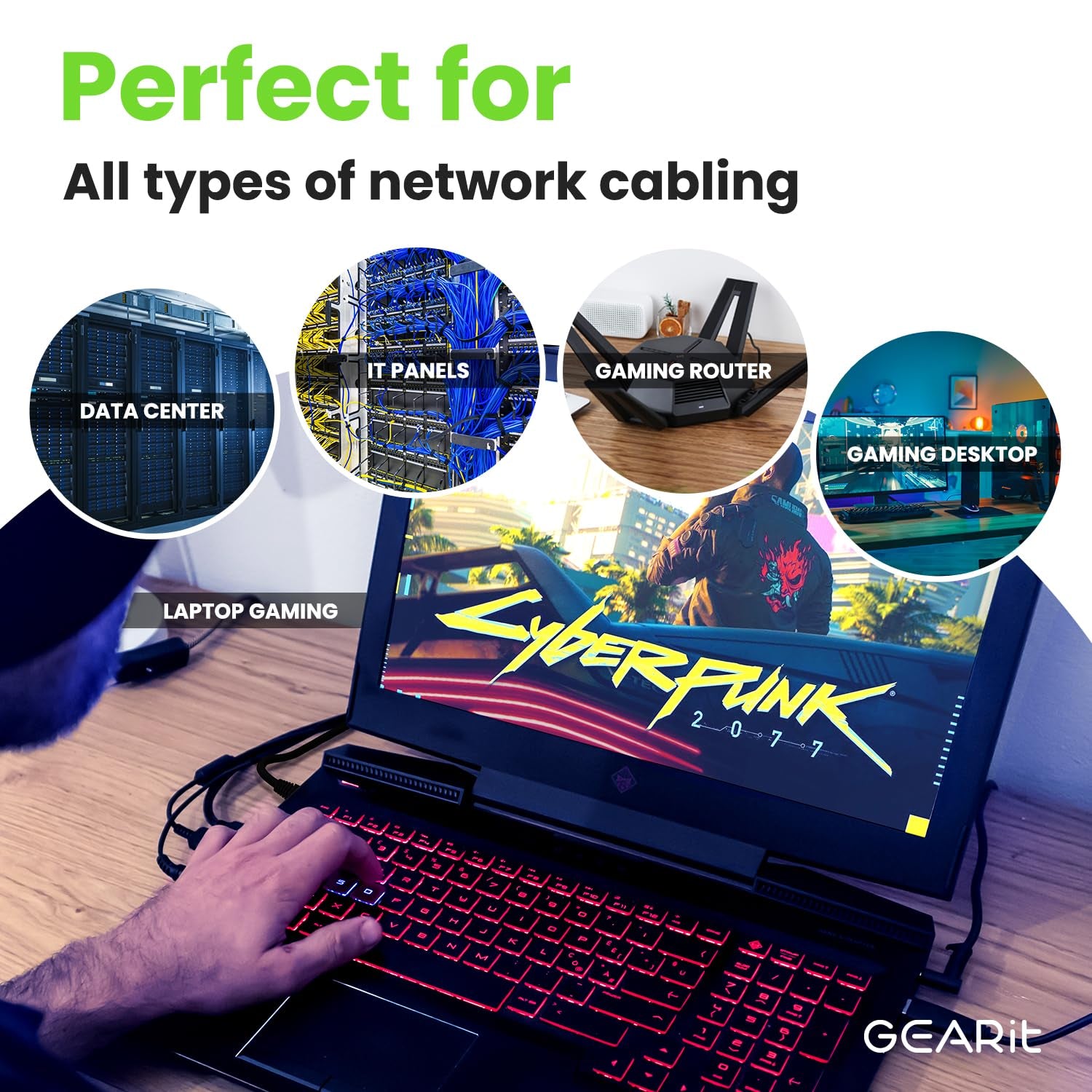 Cat 6 Ethernet Cable (20-Pack 25 Feet) Cat6 Network Patch, 10Gbps, RJ45, Snagless Cord, Gold-Plated Connectors, Internet for PC, TV, Tablet, Router, Printer, Servers, IT Data Center - Black