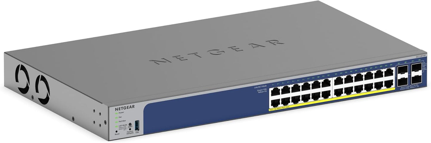 10-Port Poe Gigabit Ethernet Smart Switch (GS110TP) - Managed, with 8 X Poe+ @ 55W, 2 X 1G SFP, Optional Insight Cloud Management, Desktop or Wall Mount, and Limited Lifetime Protection